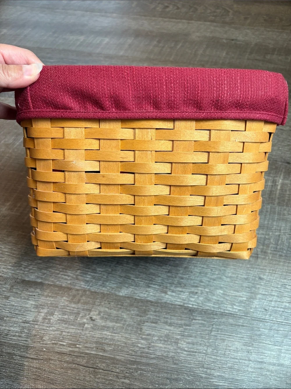 Longaberger 2001 Card Keeper Basket  Combo Paprika Fabric Liner Divider